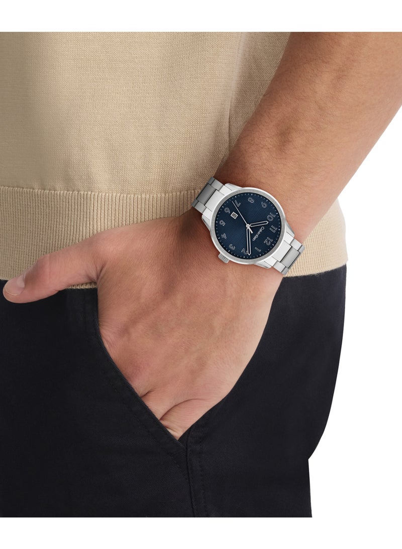 Calvin Klein Three Hand Quartz Movement Watch for Men MINIMALISTIC PILOT Collection with Silver Stainless Steel Bracelet - 25200515 - Image 1
