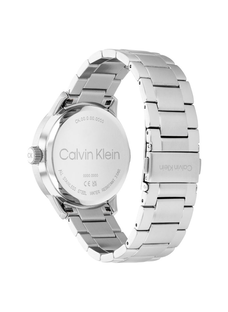 Calvin Klein Three Hand Quartz Movement Watch for Men MINIMALISTIC PILOT Collection with Silver Stainless Steel Bracelet - 25200515 - Image 2