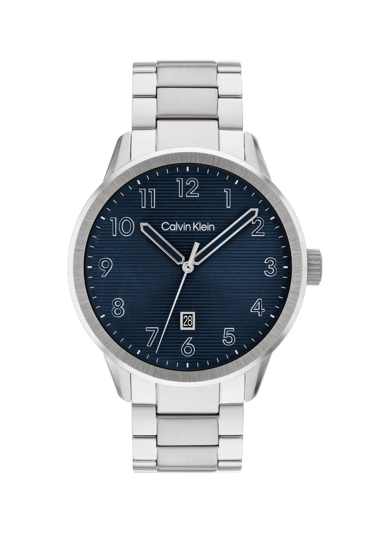 Calvin Klein Three Hand Quartz Movement Watch for Men MINIMALISTIC PILOT Collection with Silver Stainless Steel Bracelet - 25200515 - Image 4