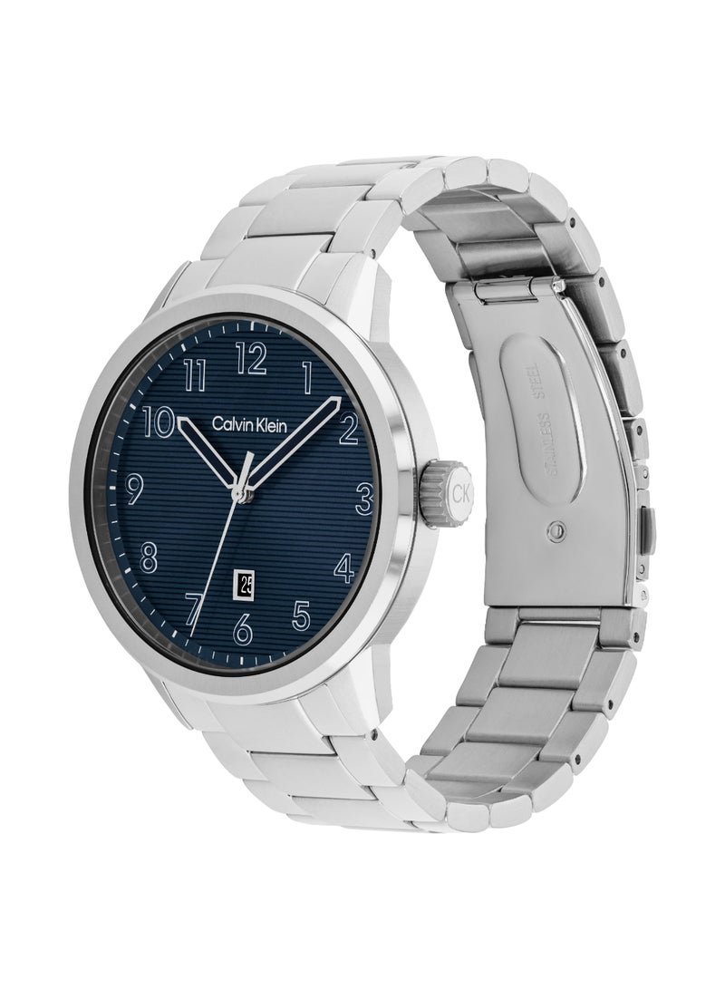 Calvin Klein Three Hand Quartz Movement Watch for Men MINIMALISTIC PILOT Collection with Silver Stainless Steel Bracelet - 25200515 - Image 3