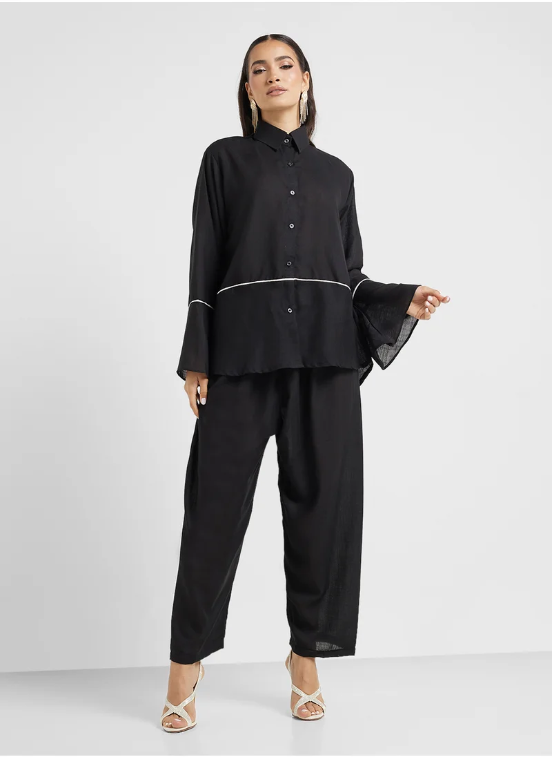 hayas closet Button Down Blouse & Pants Set
