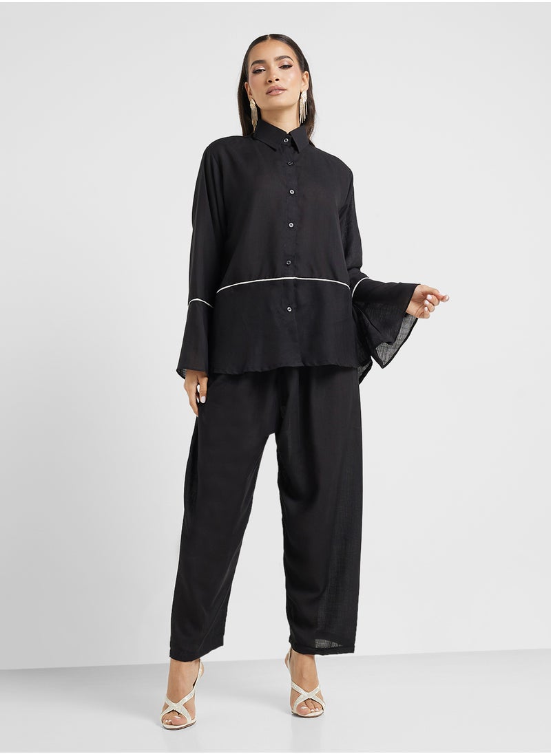 hayas closet - Button Down Blouse & Pants Set - Image 1