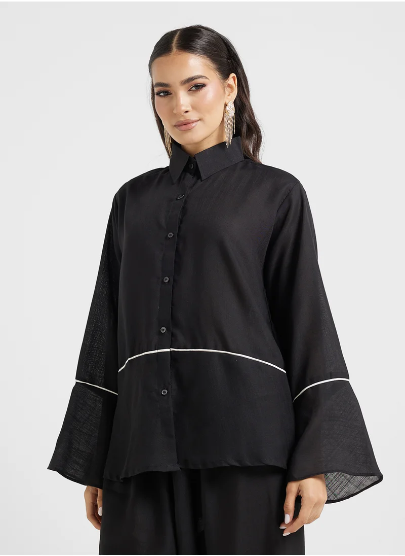 hayas closet Button Down Blouse & Pants Set