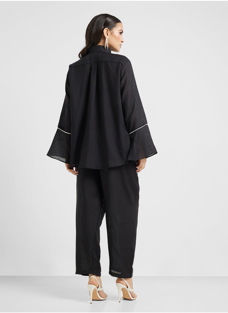 hayas closet - Button Down Blouse & Pants Set - Image 1