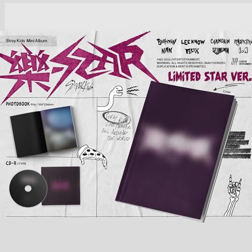 JYP Ent Stray Kids RockSTAR LIMITED STAR Ver Photobook CDR Photocard Panorama Mini Poster Unit Photocard Sticker Mini Poster 4Cut Photo Film Folded Poster Film Photocards PVC Card - Image 3