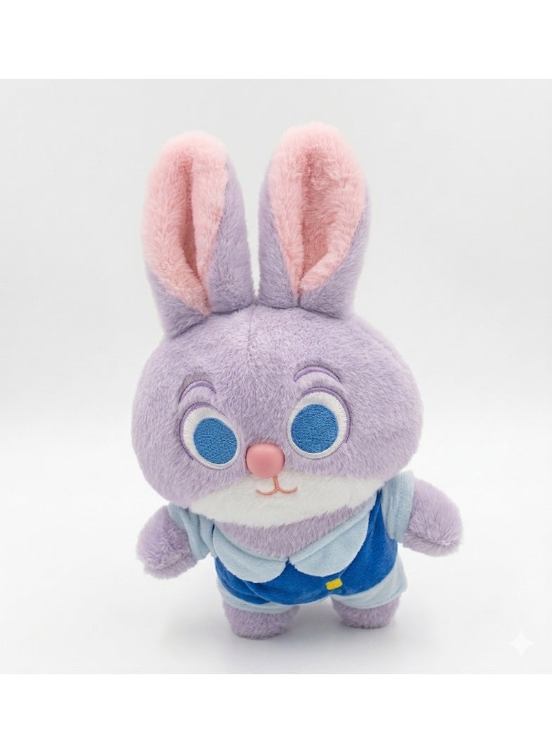 A stuffed doll of the character "Judy Hobbs" from the Disney movie "Zootopia".