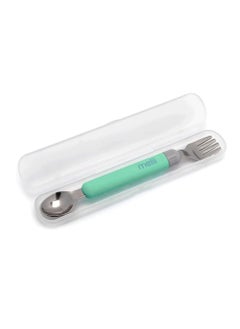 melii Detachable Spoon And Fork With Carrying Case - Green And Grey  - Image 4