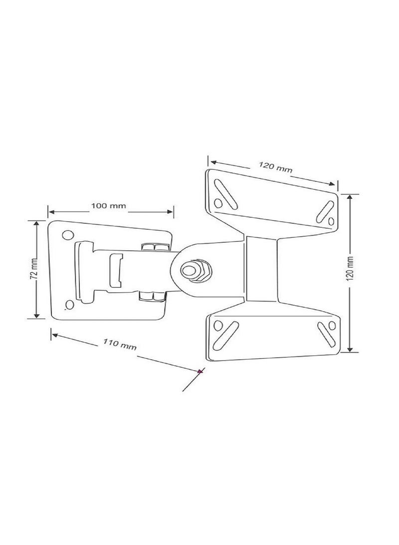 BEETEC Single Arm Swivel TV Wall Mount Bracket for 13-27 Inch Flat Panel TVs up to 10 kg/22 lbs and up to 100x100 VESA, TV Wall Bracket with Tilt Plate and Swivel Arm for Enhanced Viewing, Black | TF-10S  - Image 3