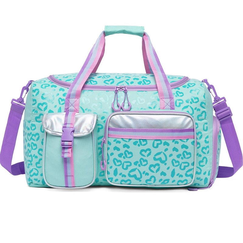 Oruiji Kids Duffle Bag Girls Women Travel Bag Gifts Overnight Bags for Girls Women Dance Sleepover Bags for Kids with Shoes Compartment - Image 1