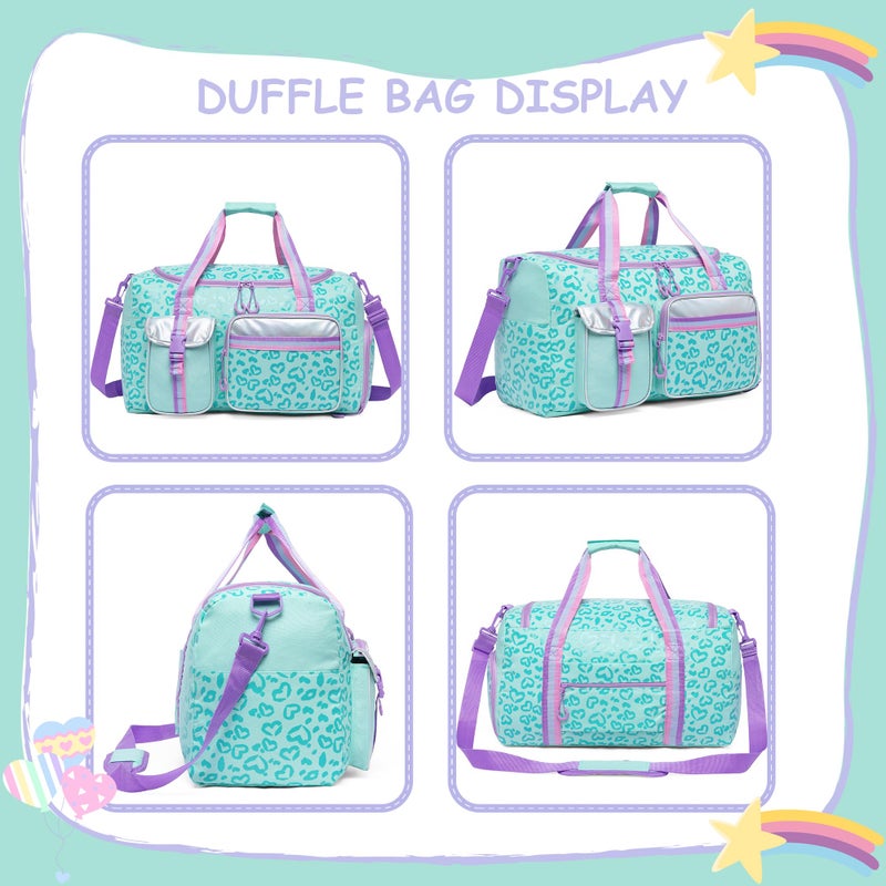 Oruiji Kids Duffle Bag Girls Women Travel Bag Gifts Overnight Bags for Girls Women Dance Sleepover Bags for Kids with Shoes Compartment - Image 3
