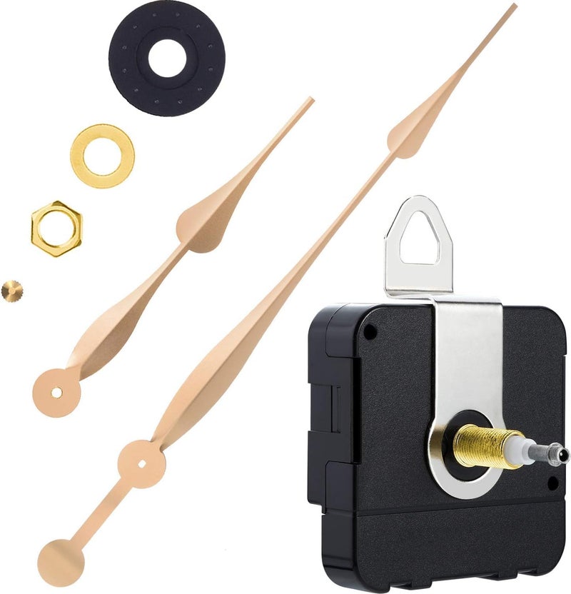 TERBBU High Torque Quartz Clock Movement Kit - 12" Spade Hands, Easy DIY Wall Clock Assembly, Perfect for Clock Repair & Custom Projects (Gold) - Image 1