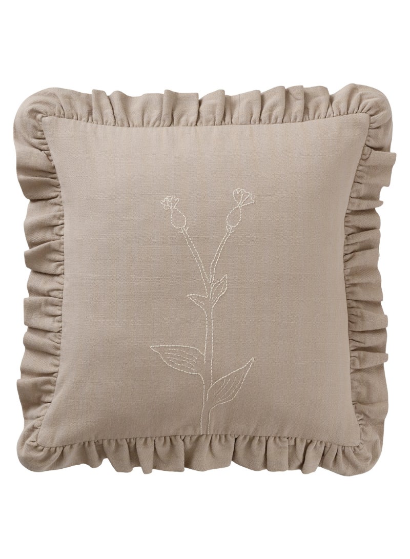 Cushion Cover Beige/Embroidery 50X50 Cm - Image 1