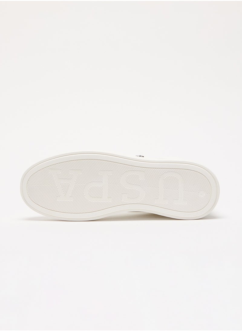 U.S. Polo Assn. - Women's White High-Top Sneakers with Golden Accents - Sleek and Modern Design - Image 1