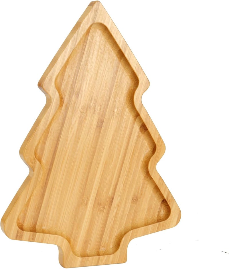 BinaryABC Christmas Tree Wood Serving Platters Wooden Trays Side Dish Serving Trays Tabletop Serving PlattersChristmas Table Decorations Supplies11x786 - Image 1