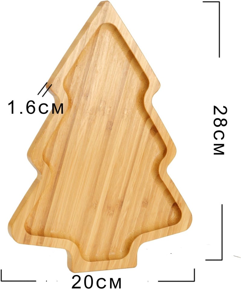 BinaryABC Christmas Tree Wood Serving Platters Wooden Trays Side Dish Serving Trays Tabletop Serving PlattersChristmas Table Decorations Supplies11x786 - Image 2