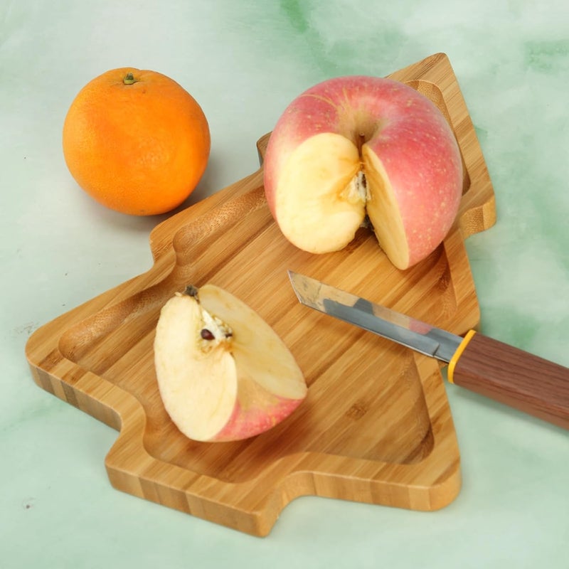 BinaryABC Christmas Tree Wood Serving Platters Wooden Trays Side Dish Serving Trays Tabletop Serving PlattersChristmas Table Decorations Supplies11x786 - Image 3