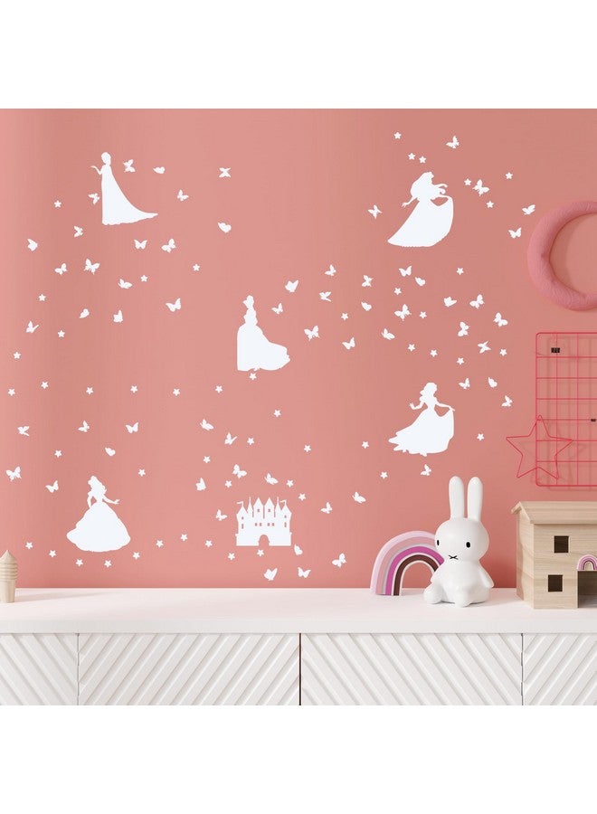 Robmoda Glow in The Dark Princess Castle Wall Sticker, Self-Adhesive Star Butterfly Wall Decal for Girl's Room, Fluorescent Sticker for Ceiling Nursery (Blue) - Image 5
