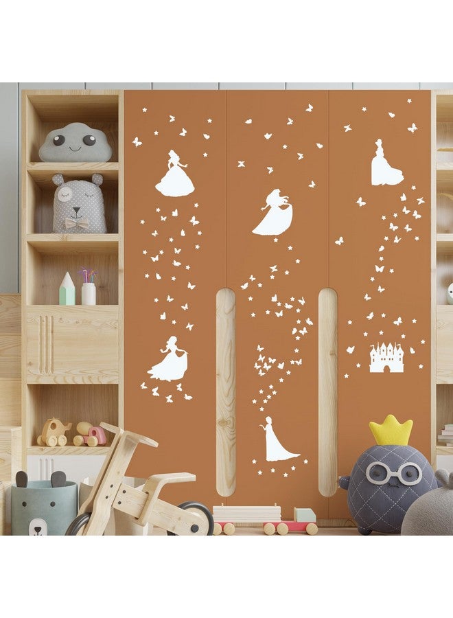 Robmoda Glow in The Dark Princess Castle Wall Sticker, Self-Adhesive Star Butterfly Wall Decal for Girl's Room, Fluorescent Sticker for Ceiling Nursery (Blue) - Image 4