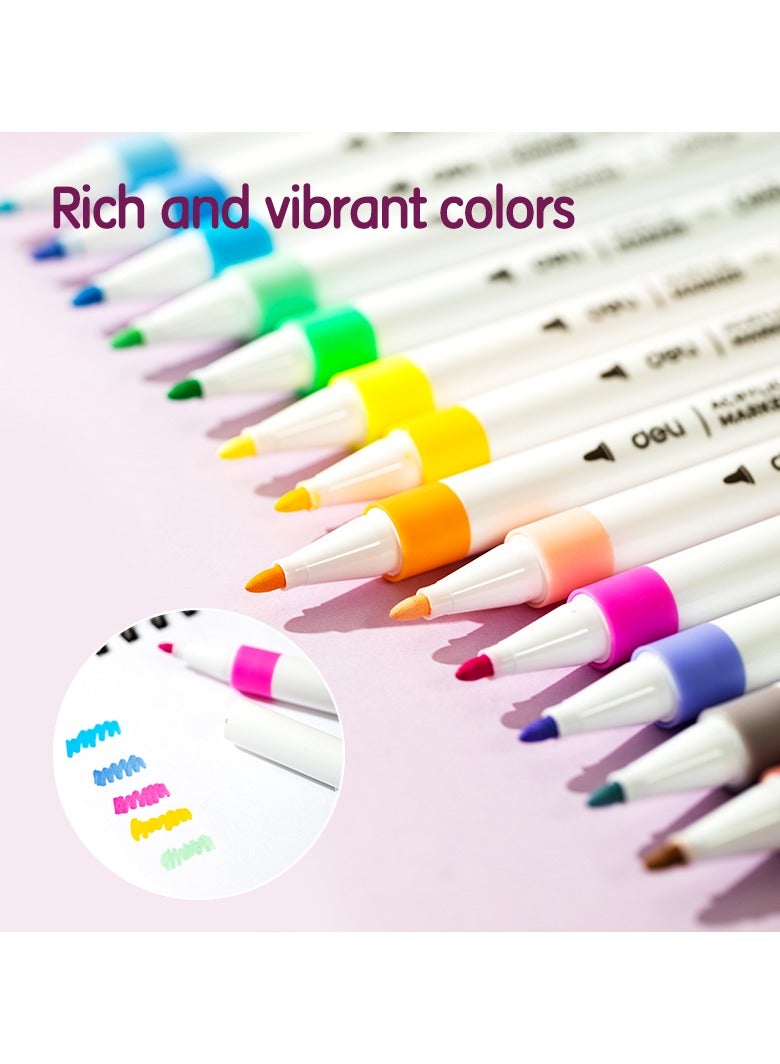 ديليEC189-24 مجموعة أقلام تحديد أكريليك، 24 قطعة، ألوان متنوعة – مثالية للرسم الإبداعي - Image 2