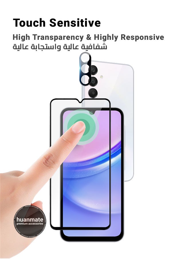 2 in 1 Samsung Galaxy A15 4G Screen & Camera Protector - High Transparency Full Coverage Shield for Scratch & Impact Protection - Screen & Camera Protector for Samsung Galaxy A15 4G