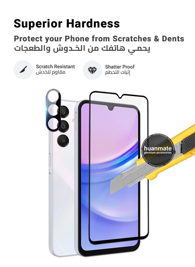 2 in 1 Samsung Galaxy A15 4G Screen & Camera Protector - High Transparency Full Coverage Shield for Scratch & Impact Protection - Screen & Camera Protector for Samsung Galaxy A15 4G