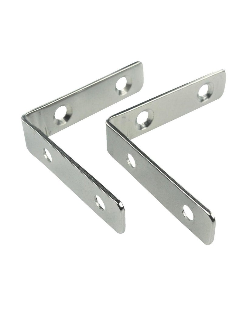 RACO Heavy Duty GI Angle Bracket L Shaped Angle Brackets Shelf Support For Fixing Wood Furniture Shelves, Cabinet, Bed and More PACK OF 4  - Image 1