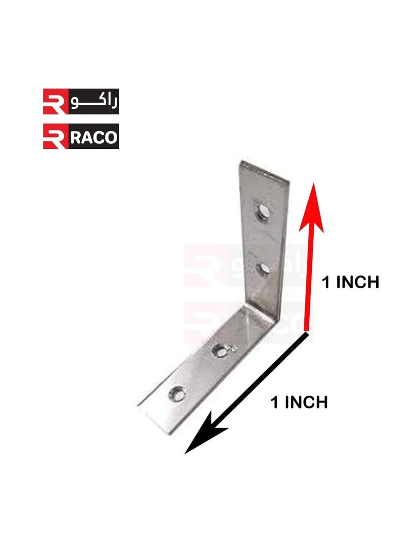RACO Heavy Duty GI Angle Bracket L Shaped Angle Brackets Shelf Support For Fixing Wood Furniture Shelves, Cabinet, Bed and More PACK OF 4  - Image 3