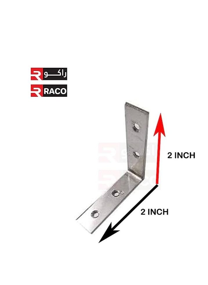 RACO Heavy Duty GI Angle Bracket L Shaped Angle Brackets Shelf Support For Fixing Wood Furniture Shelves, Cabinet, Bed and More PACK OF 4  - Image 4