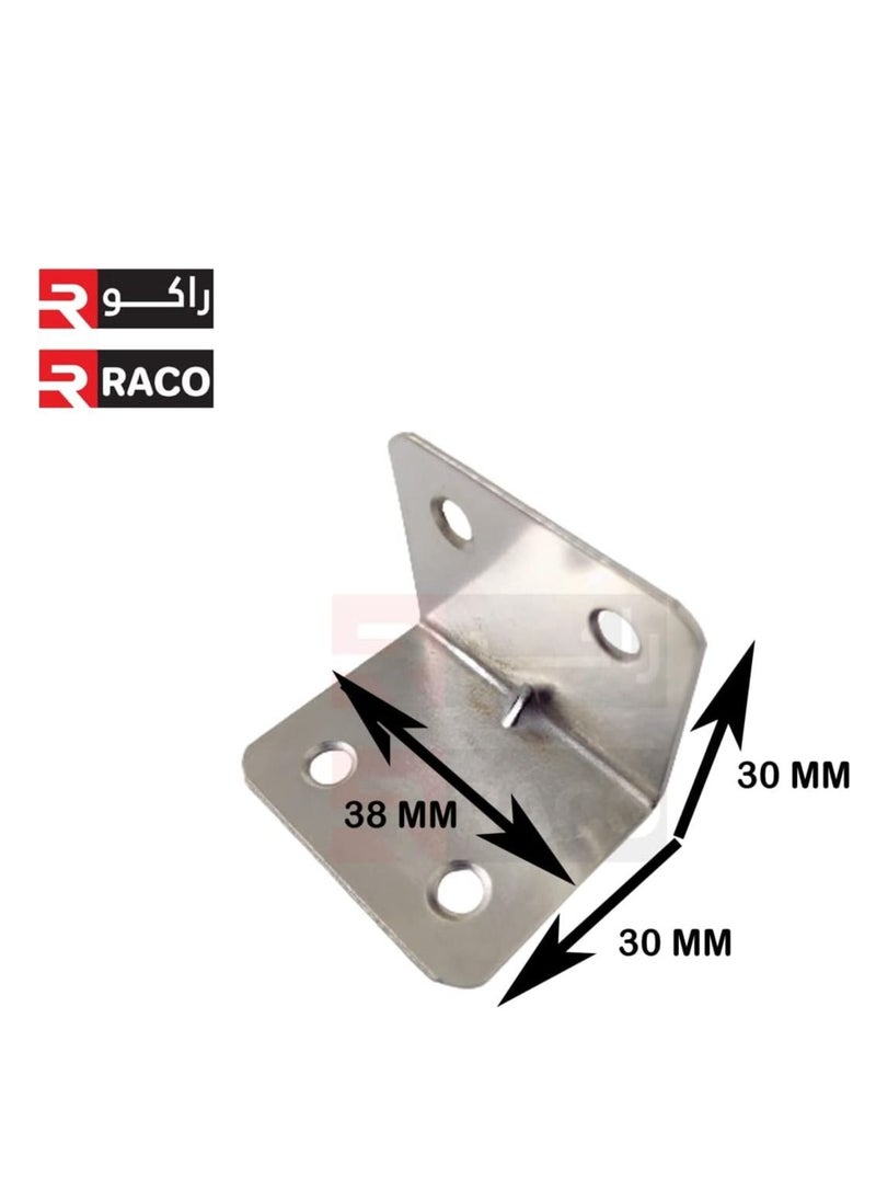 RACO Heavy Duty GI Angle Bracket L Shaped Angle Brackets Shelf Support For Fixing Wood Furniture Shelves, Cabinet, Bed and More PACK OF 4  - Image 5
