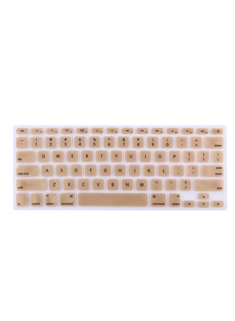 For Apple Notebook Keyboard Film Macbook Pro Silicone Transparent Pattern TPU Universal Keyboard Protective Film-Color:Silicone Tuhao Gold Keyboard Membrane-Applicable Model:2021pro16(A2485/A2780)