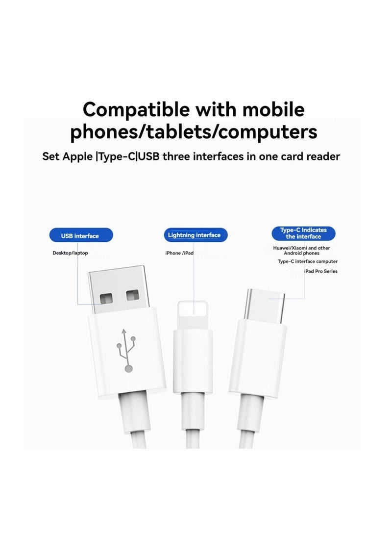 بابونا قارئ بطاقات ذاكرة 5 في 1، محول USB OTG وقارئ بطاقات SD لأجهزة i-Phone/i-Pad وأجهزة USB C و USB A المزودة بفتحات بطاقات Micro SD و SD، يدعم SD/Micro SD/SDHC/SDXC/MMC - Image 3