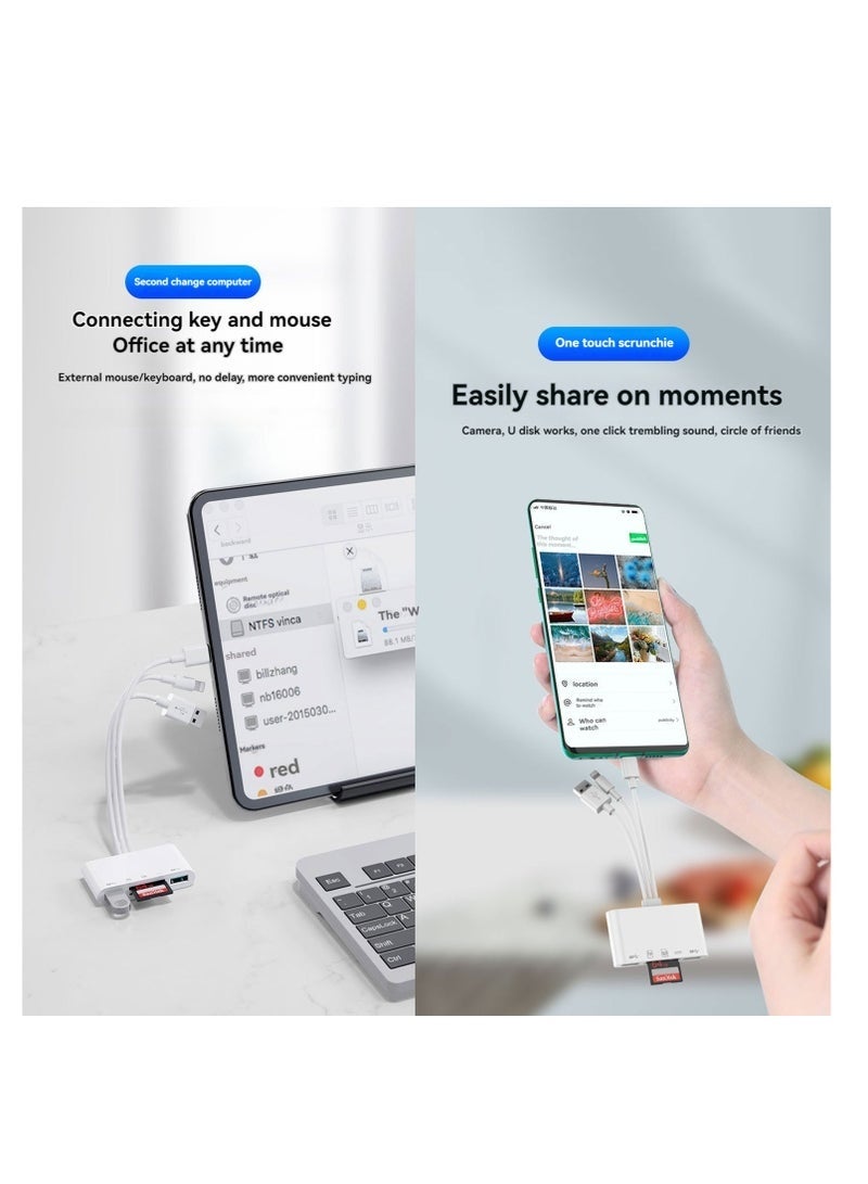 بابونا قارئ بطاقات ذاكرة 5 في 1، محول USB OTG وقارئ بطاقات SD لأجهزة i-Phone/i-Pad وأجهزة USB C و USB A المزودة بفتحات بطاقات Micro SD و SD، يدعم SD/Micro SD/SDHC/SDXC/MMC - Image 5