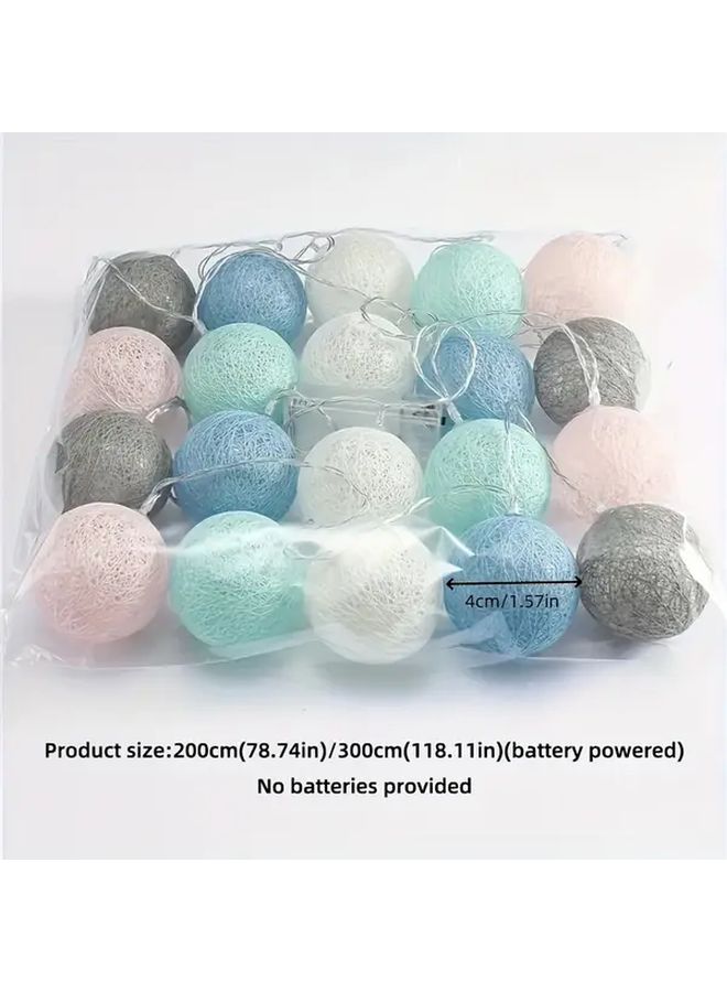 Macaron Color 10 LEDs Ball Lantern Light String Bohemian Fairy Lights Bedroom Wedding Decor - Image 2