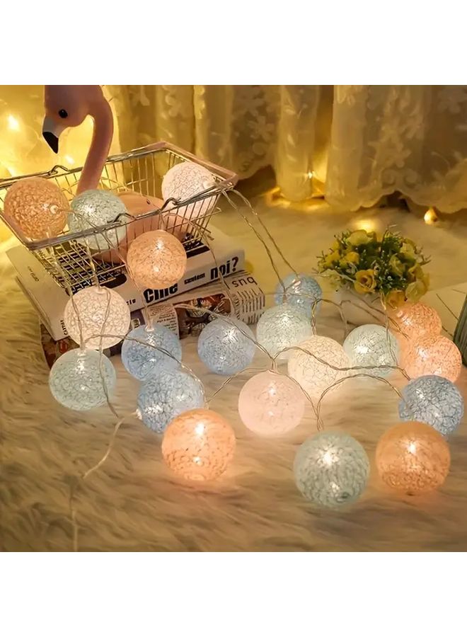 Macaron Color 10 LEDs Ball Lantern Light String Bohemian Fairy Lights Bedroom Wedding Decor - Image 5