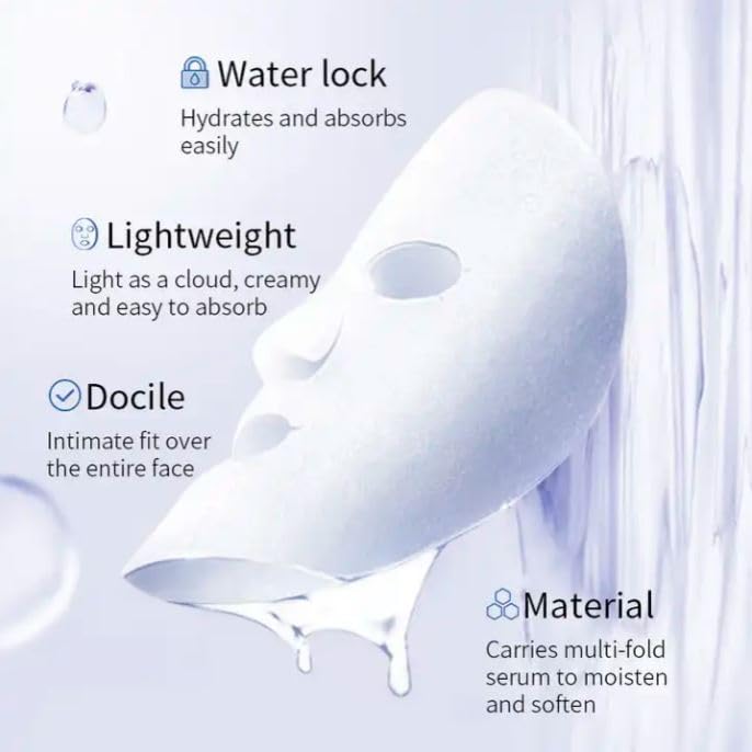 Calitate24 Calitate24 3Pcs Serum Face Mask Sheet For Girls Natural Aloe Vera Masks Enriched With VitaminC And AloeVera Extract For Glowing Skin Deep Cleansing AntiAgeing  - Image 3