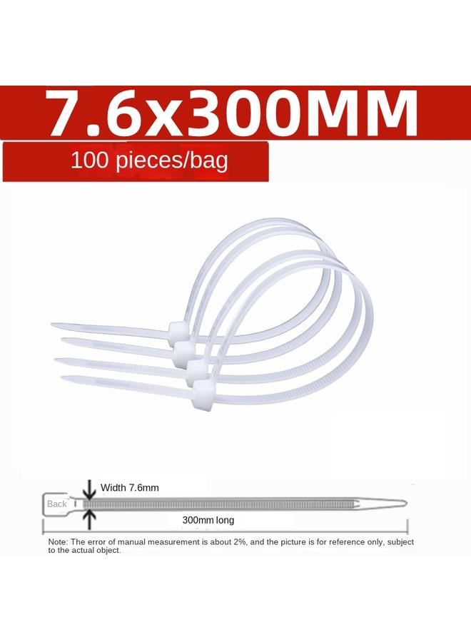 Bluejw Nylon Plastic Cable Tie Large Buckle Cable Tie With Strapping Wire Harness Strangle Hook Black And White One Pull Tight - Image 1