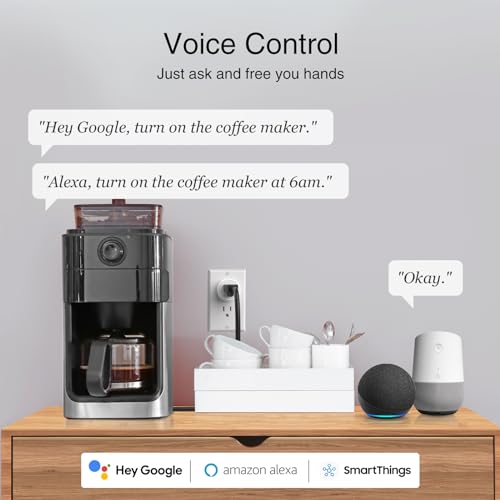 GHome Smart Plug, WiFi Smart Plugs Work with Alexa and Google Home, Smart Outlet Timer with APP Remote Control, 2.4GHz Wi-Fi Only, No Hub Required, ETL FCC Listed, White - Image 3