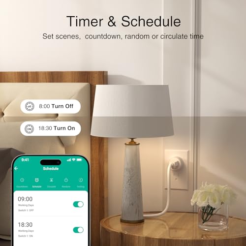 GHome Smart Plug, WiFi Smart Plugs Work with Alexa and Google Home, Smart Outlet Timer with APP Remote Control, 2.4GHz Wi-Fi Only, No Hub Required, ETL FCC Listed, White - Image 4