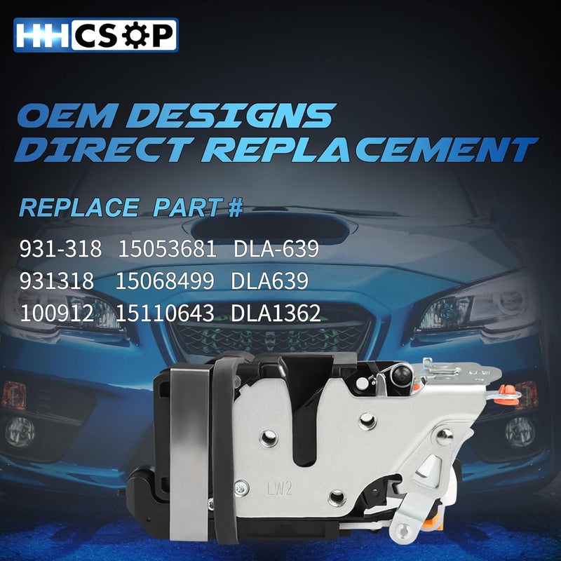 HHCSOP Front Left Driver Side Door Lock Latch Actuator Motor Replacement for Chevy Silverado Avalanche Suburban Tahoe Cadillac Escalade GMC Sierra Yukon 2001-2007 Replaces 931-318, 15110643, 15053681 Elegant multi-option build - Image 4