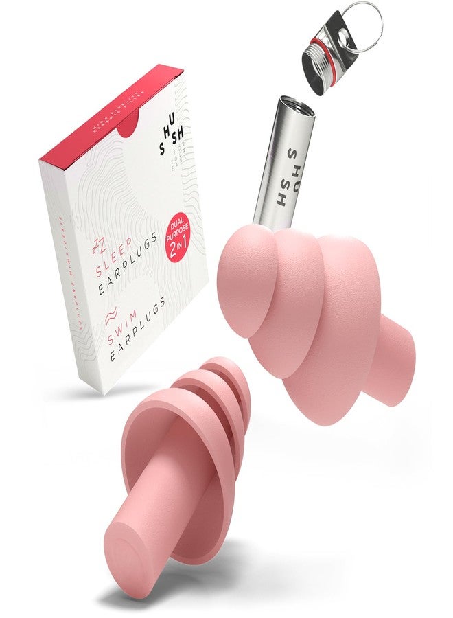 Shush! Shush Sleep/Swim Earplugs - Dual Purpose 2-in-1 - Effective Noise Reduction for undisturbed Sleeping - Waterproof Seal for Swimming and Water Sports - Reusable Over 365x - Image 1
