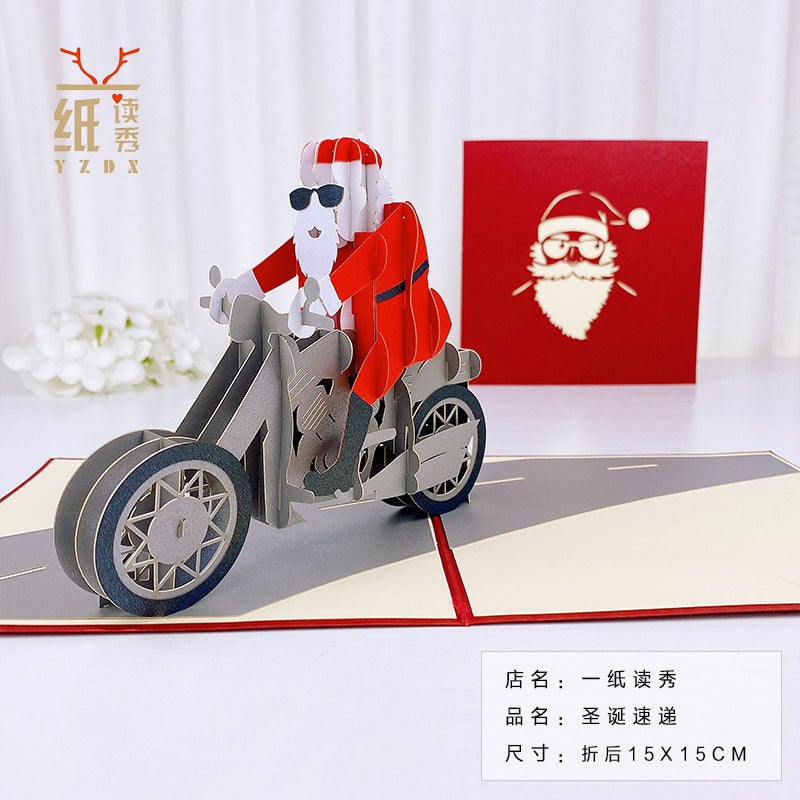 Lin Shen See Deer Christmas 3D Greeting Card Creative New Christmas Tree Music Card Company Gift - Image 1