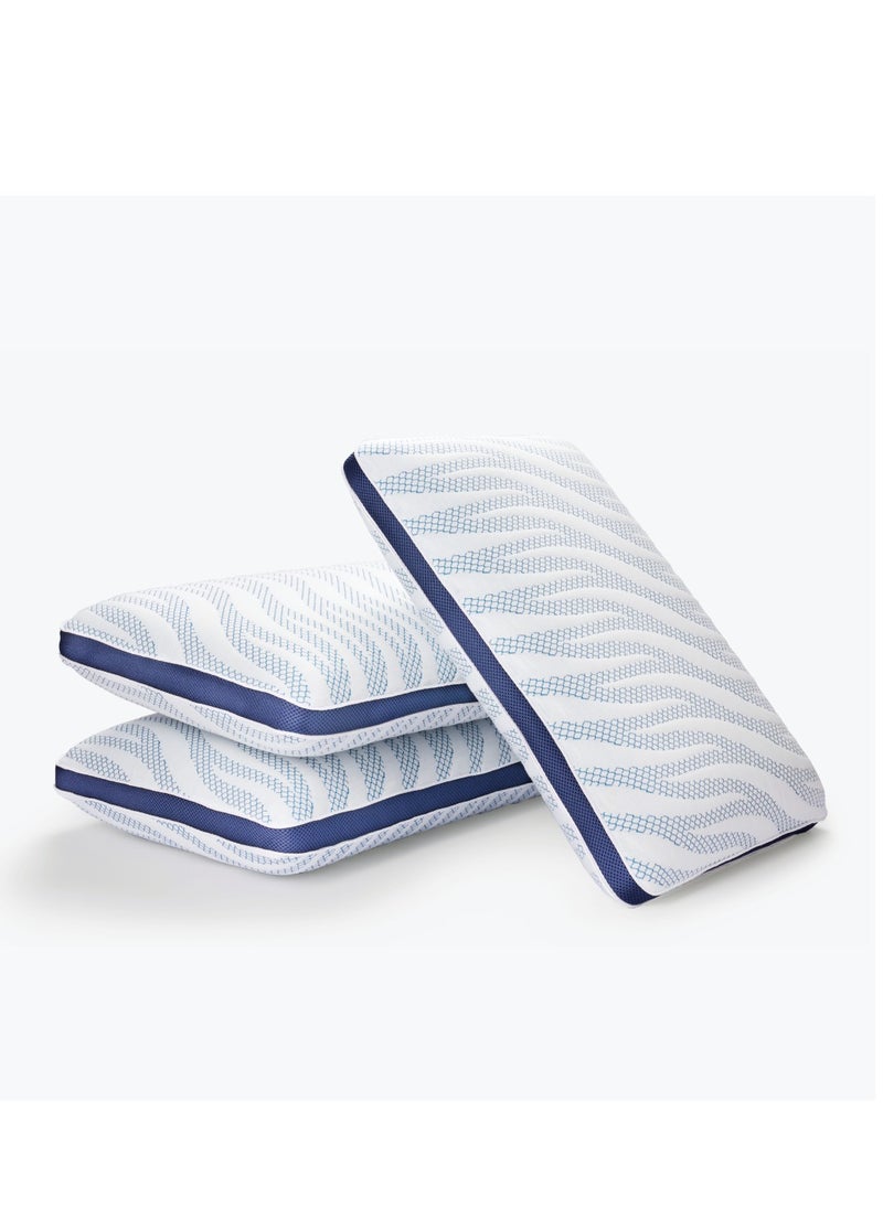 Sleepwell Impression Regular ,Molded Foam Pillow For Pain free Head & Neck Support 66x46x13 CMS, Breathable, Cooling, Premium European Knitted Fabric with Washable Cover , Anti-microbial  Tech  - Image 1
