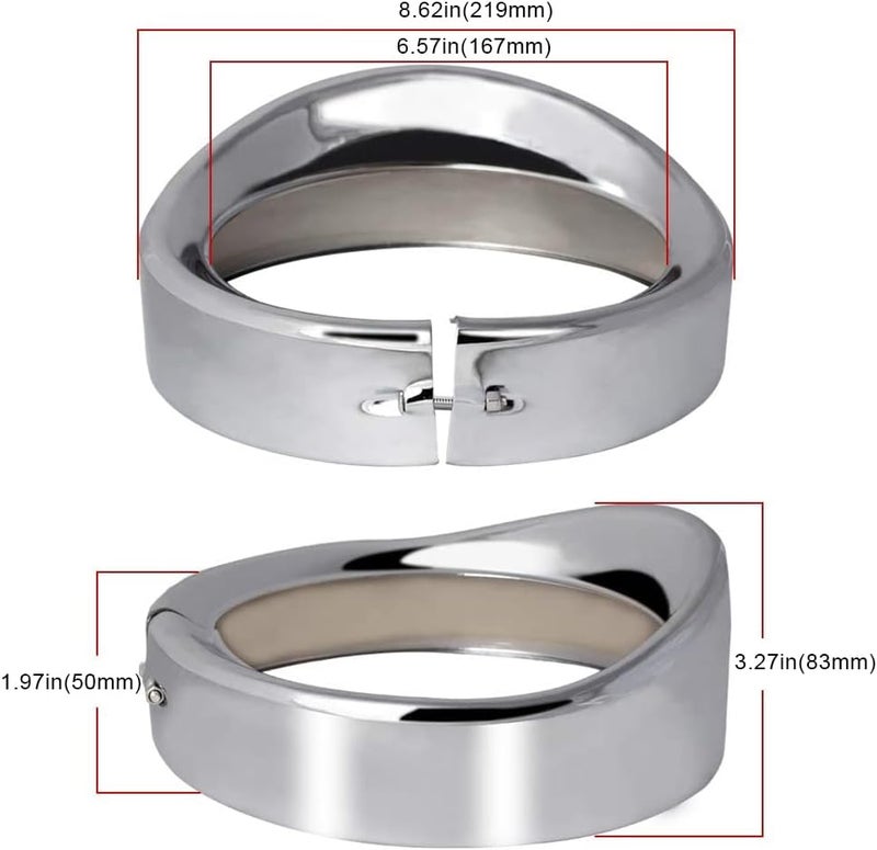 NTHREEAUTO 7" Headlight Visor Trim Ring Chrome Motorcycle Headlamp Frenched Rings Head Lamp Decorate Accessories Compatible with Harley Road King Electra Glide Heritage Softail Touring (Chrome) - Image 3