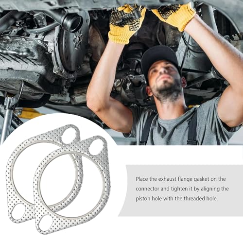 KIFIDAN 2PCS Exhaust Gasket + 4PCS Exhaust Bolts,2" 2-Bolt Exhaust Flange Gasket Replaces OEM#120-06310-0002,Car Accessories Exhaust Flange Repair Kit for Cars,Trucks (2in) - Image 4