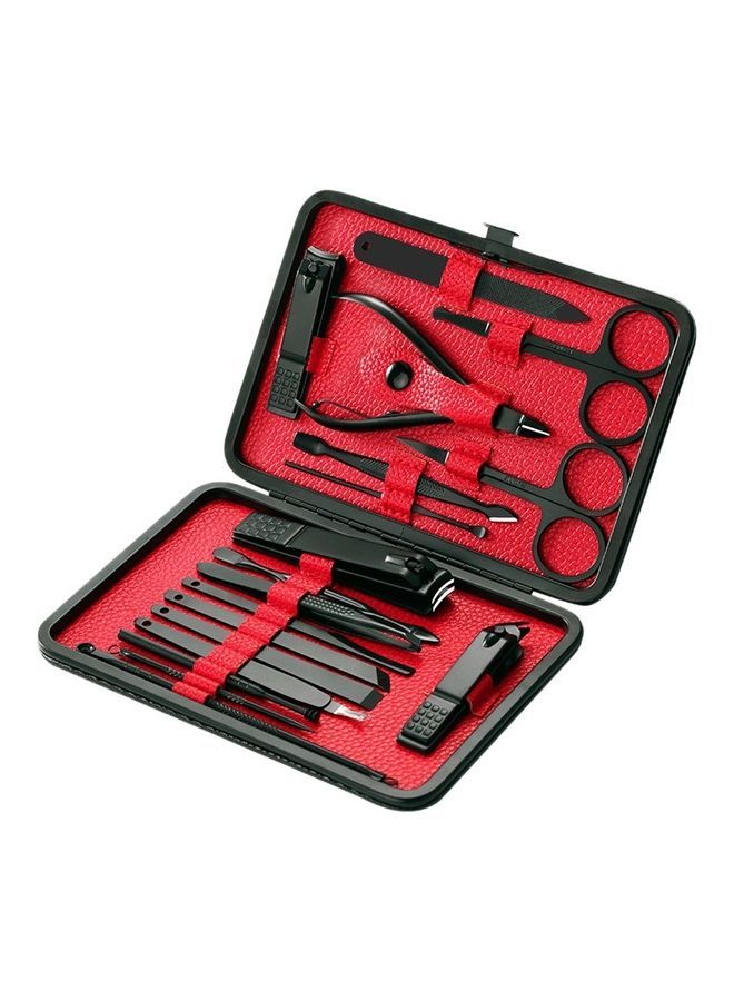 NIBEMINENT 18-Piece Stainless Steel Nail Clipper Cutter Black - Image 1