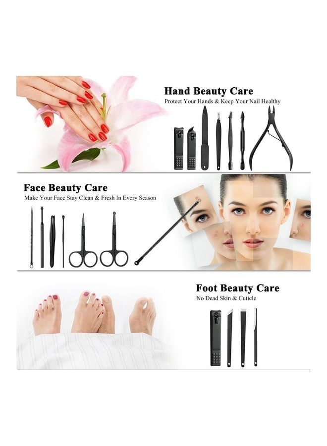 NIBEMINENT 18-Piece Stainless Steel Nail Clipper Cutter Black - Image 5