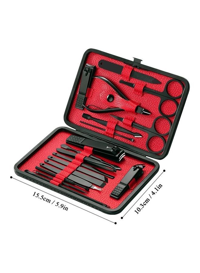 NIBEMINENT 18-Piece Stainless Steel Nail Clipper Cutter Black - Image 2