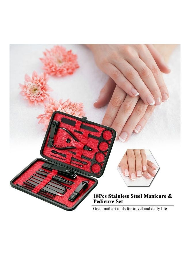 NIBEMINENT 18-Piece Stainless Steel Nail Clipper Cutter Black - Image 4