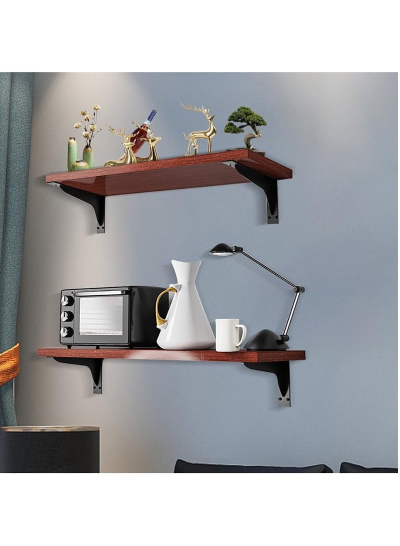 Rubik Shelf Brackets 5.5 inch - 2pcs Wall Mounted Triangle Heavy Duty Corner Brace Joint Right Angle L Bracket for DIY Table Bench Countertop - Black  - Image 2