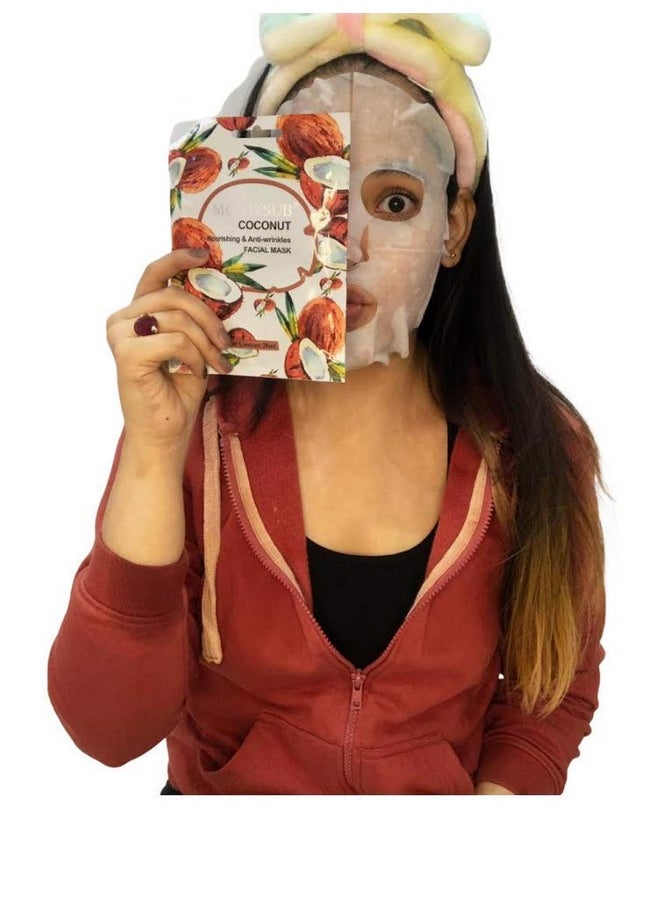 Mond'sub MOND'SUB Unisex Brightening Fruit Mask sheet Combo (Pack of 6)  - Image 3